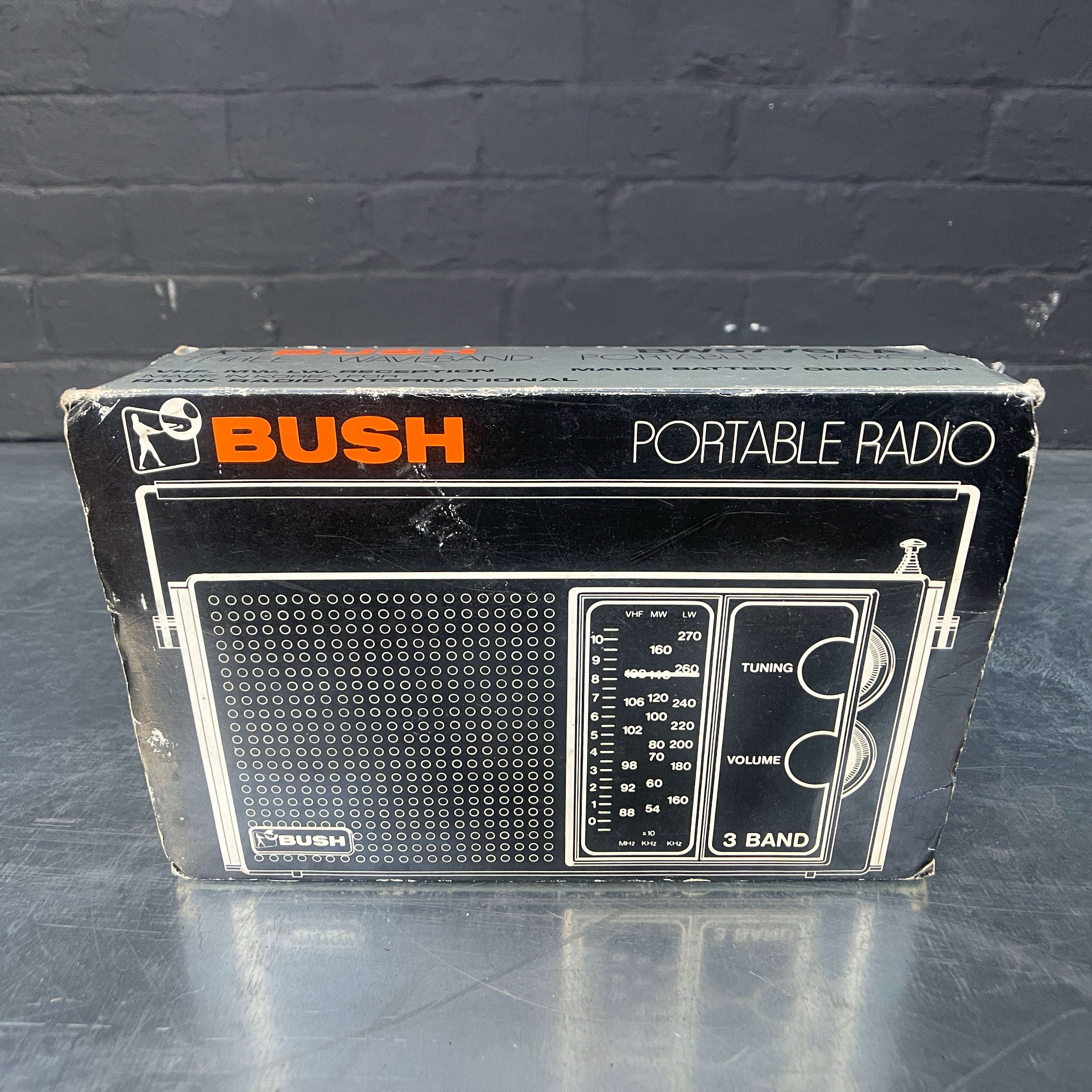 Industrial powerhouse props prop rental hire vintage tv movie film set dec Bush portable radio boxed