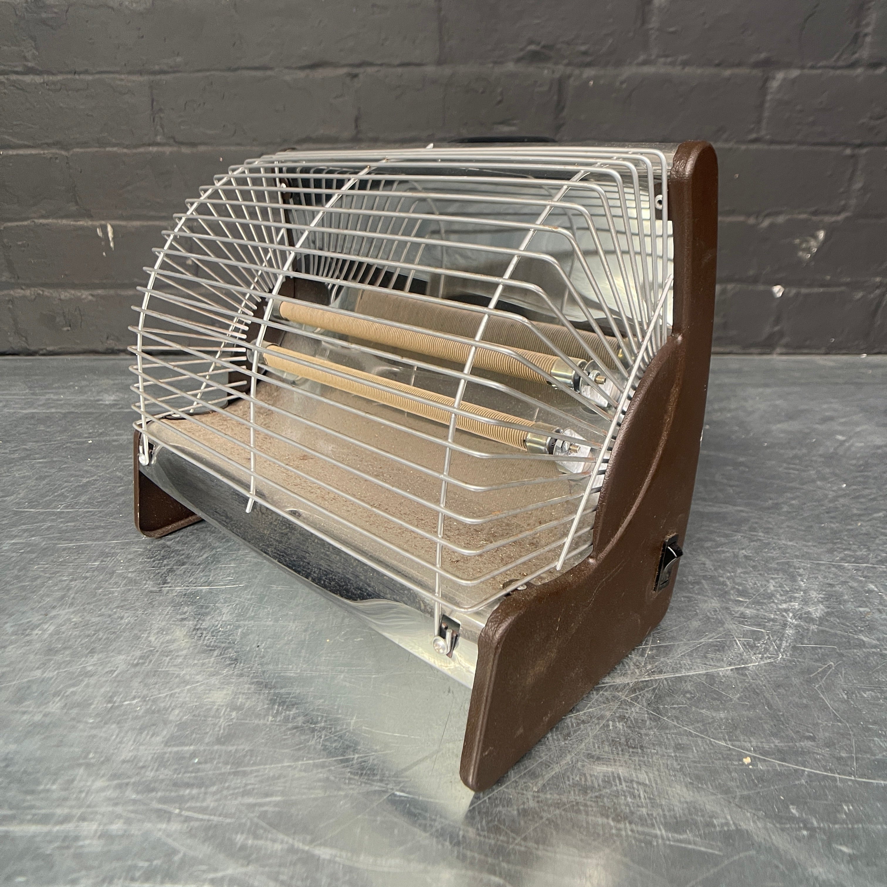 Industrial powerhouse props prop rental hire vintage tv movie film set dec electric element heater brown