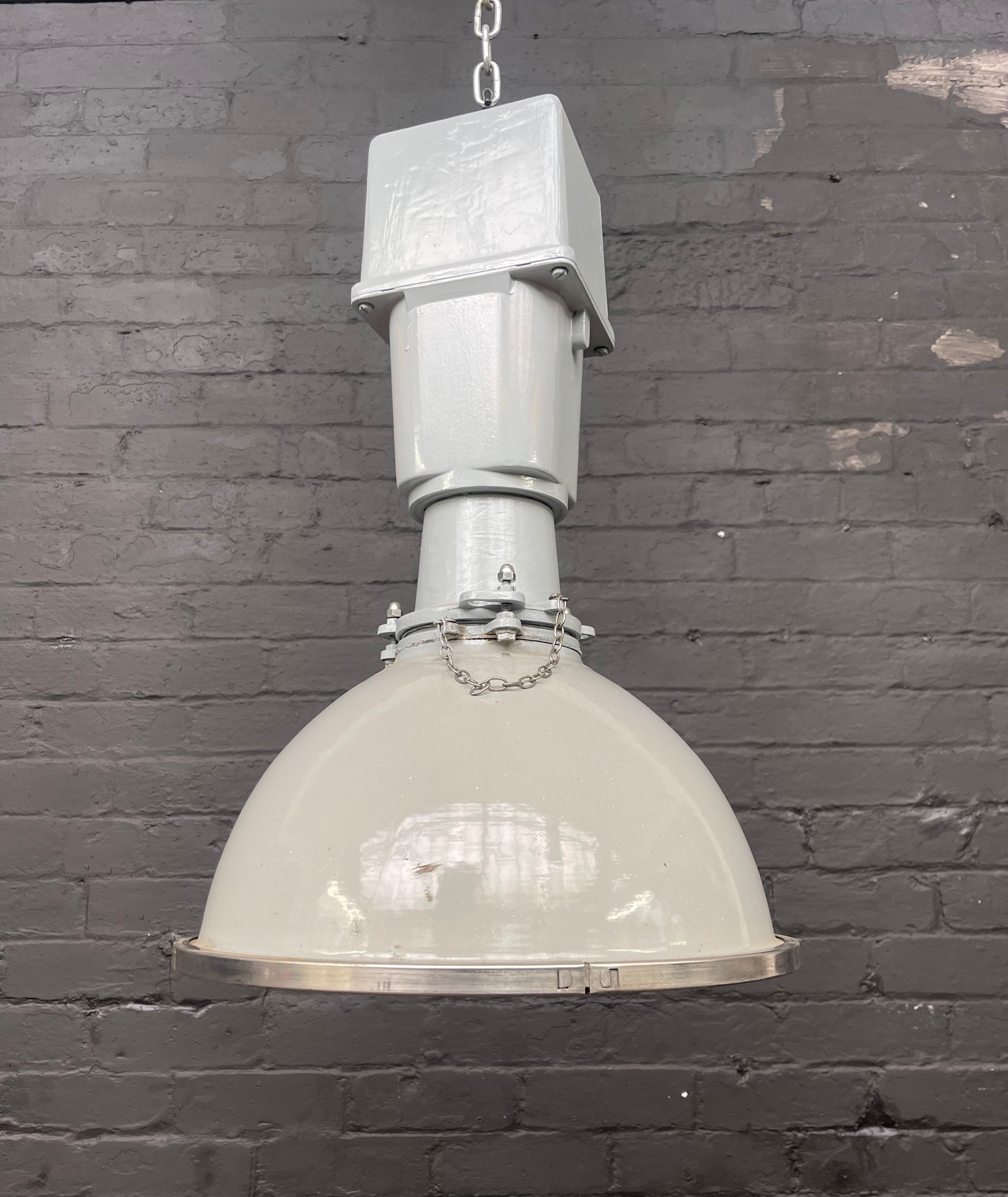 Industrial powerhouse props prop rental hire vintage tv movie film set dec lights light lighting thorlux grey