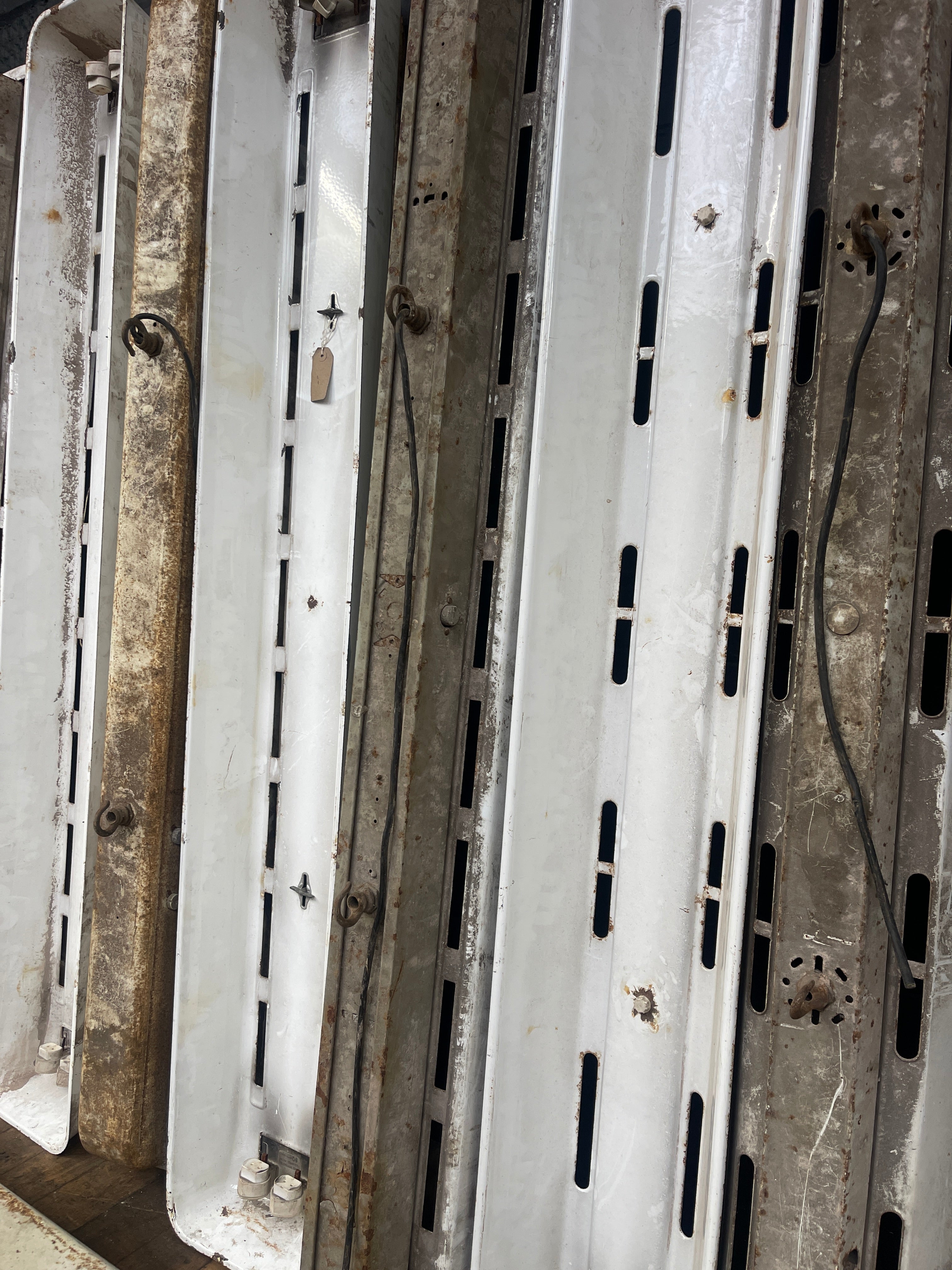 Industrial powerhouse props prop rental hire vintage tv movie film set dec steel strip light lighting lights 2