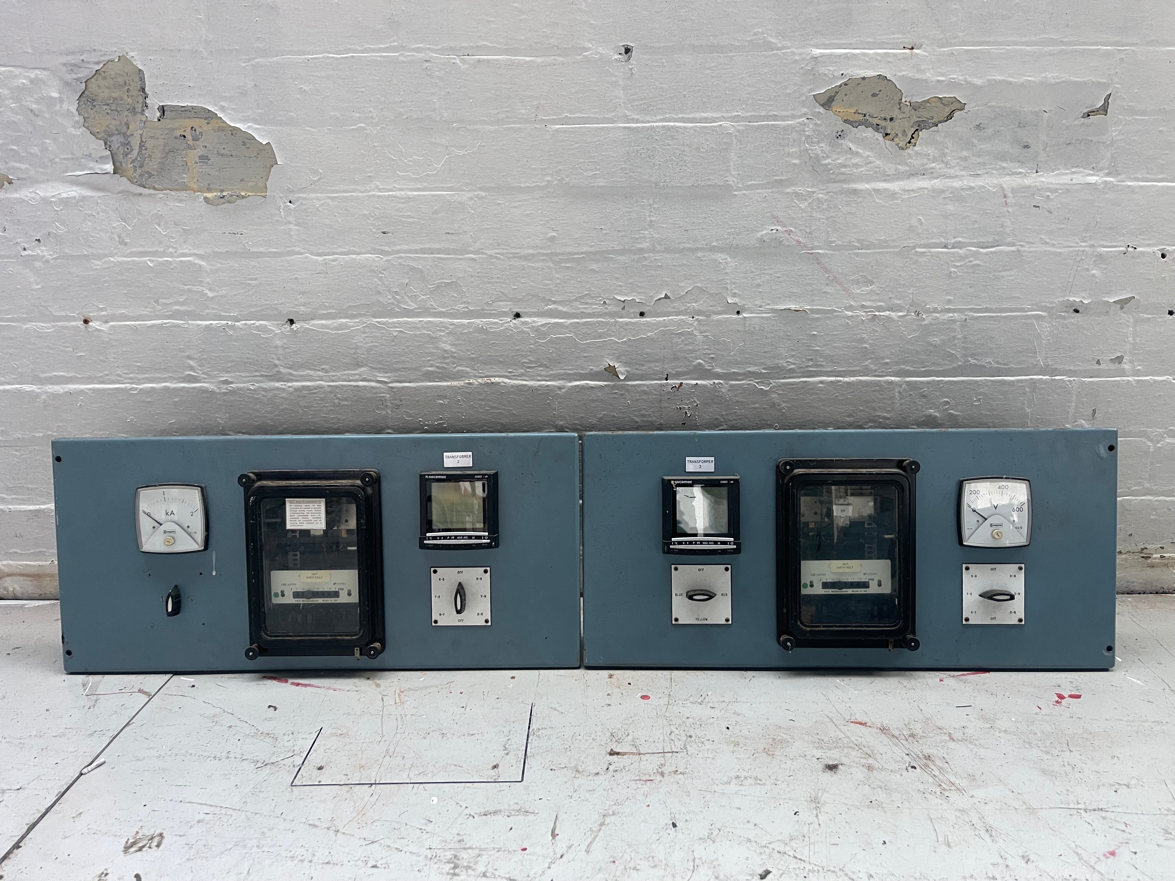 Powerhouse props vintage industrial switchgear electrical panel voltage power station electric supply unit hire rental film
