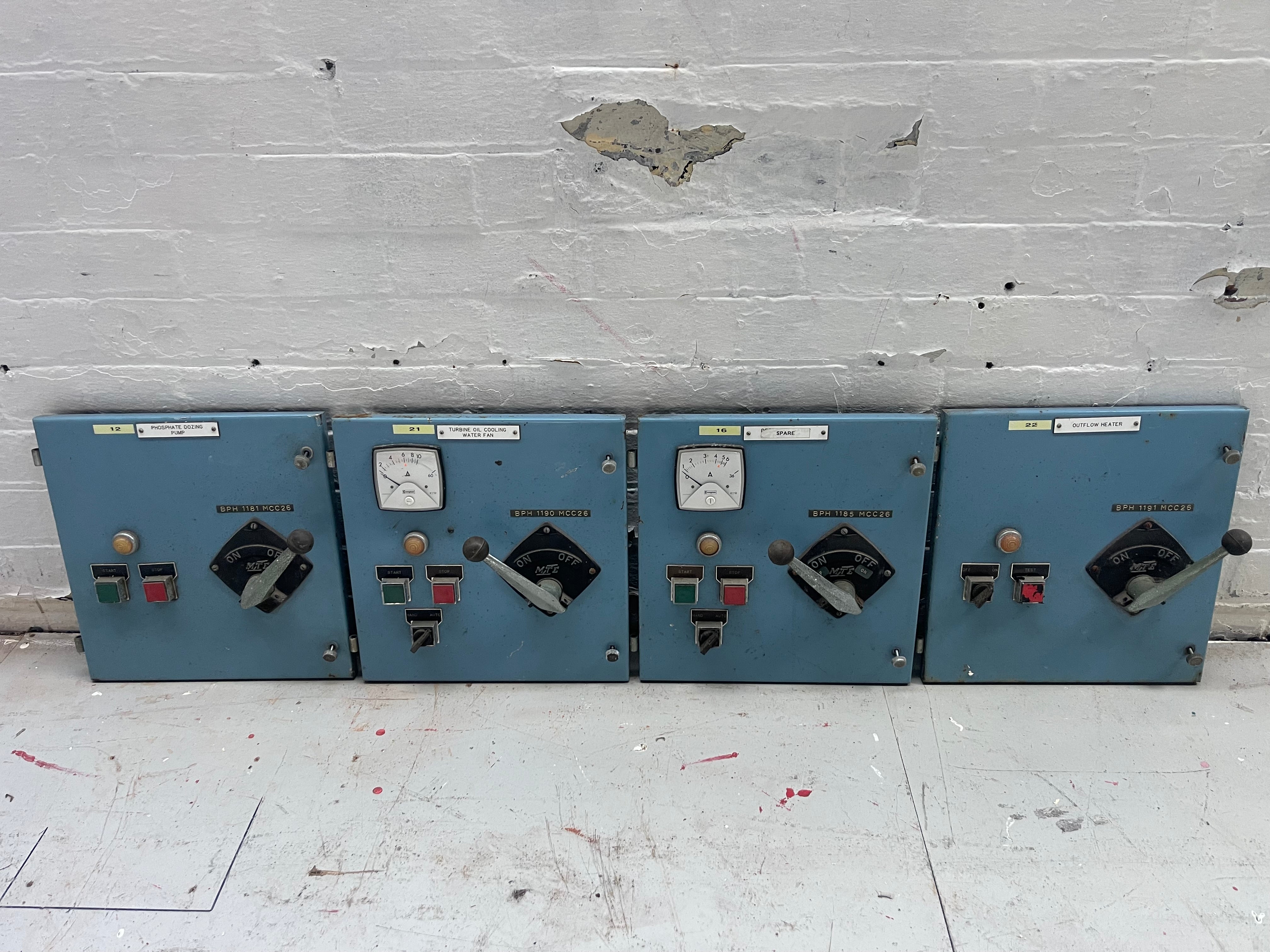 Powerhouse props vintage industrial switchgear electrical panel voltage station electric supply power unit movie rental hire