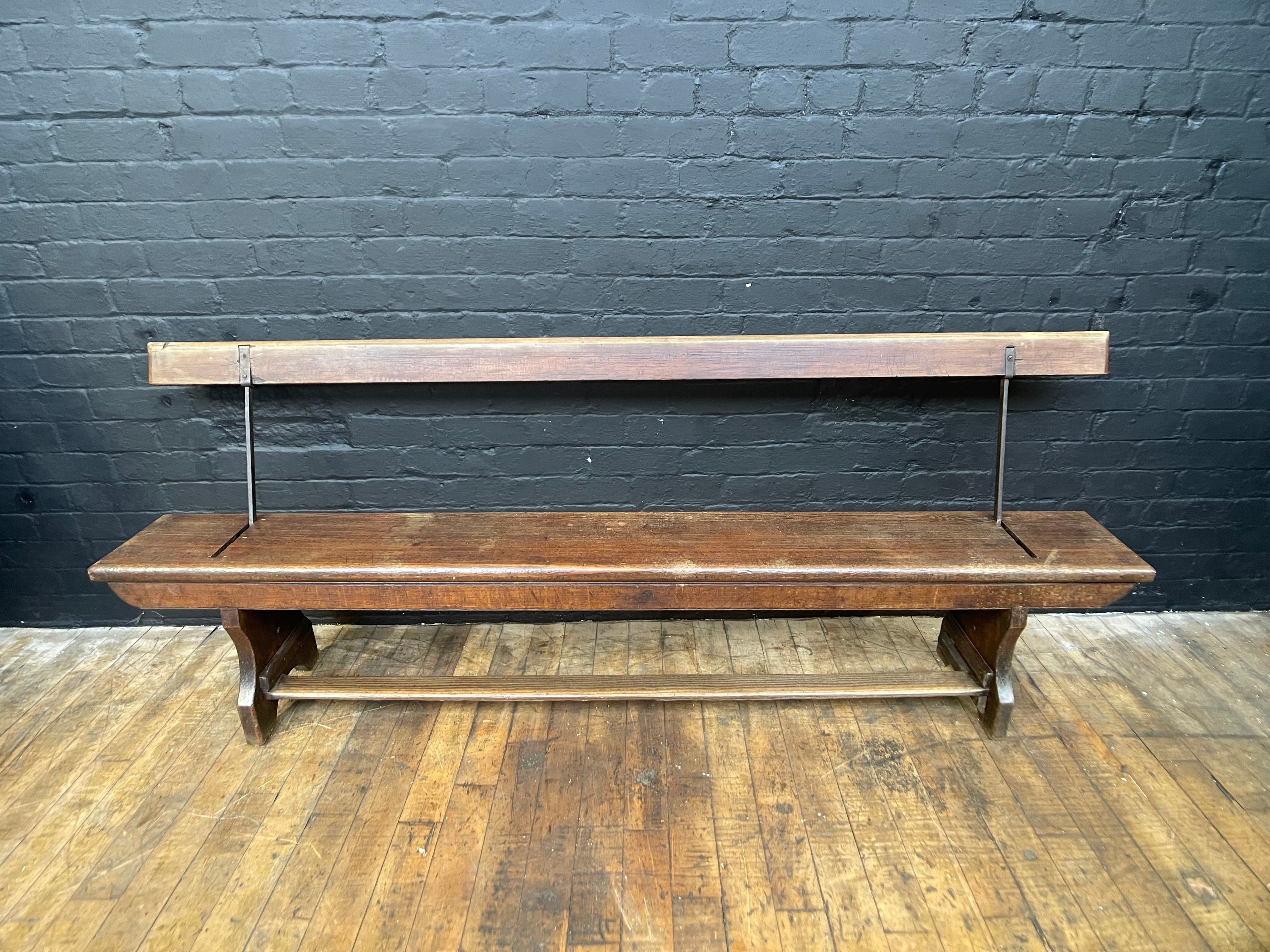 Powerhouse props vintage industrial wood wooden victorian railway platform double sided bench rental hire movie film