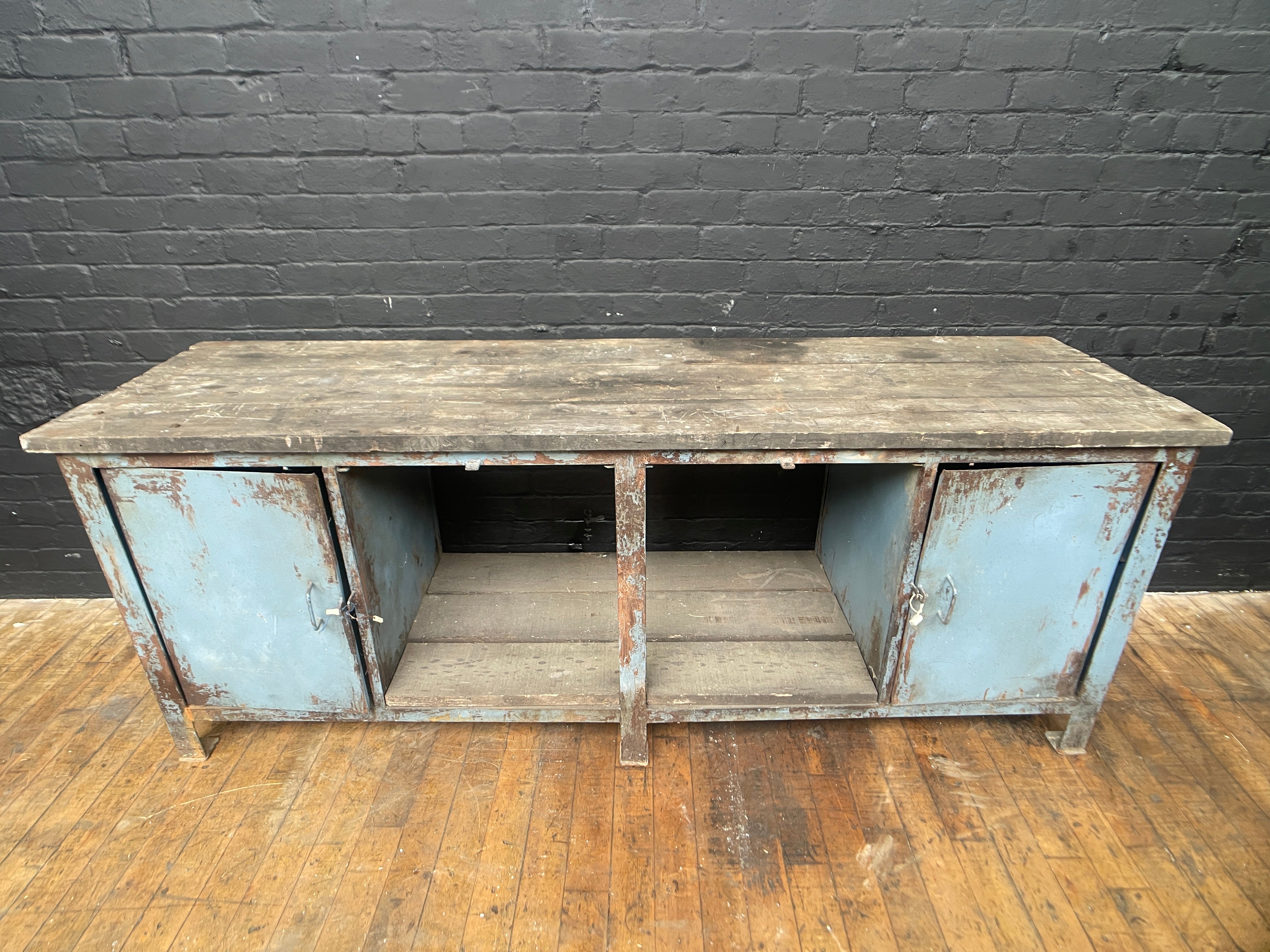 Powerhouseprops vintage hirer ental industrial workshop desk table drawers workbench tools 1