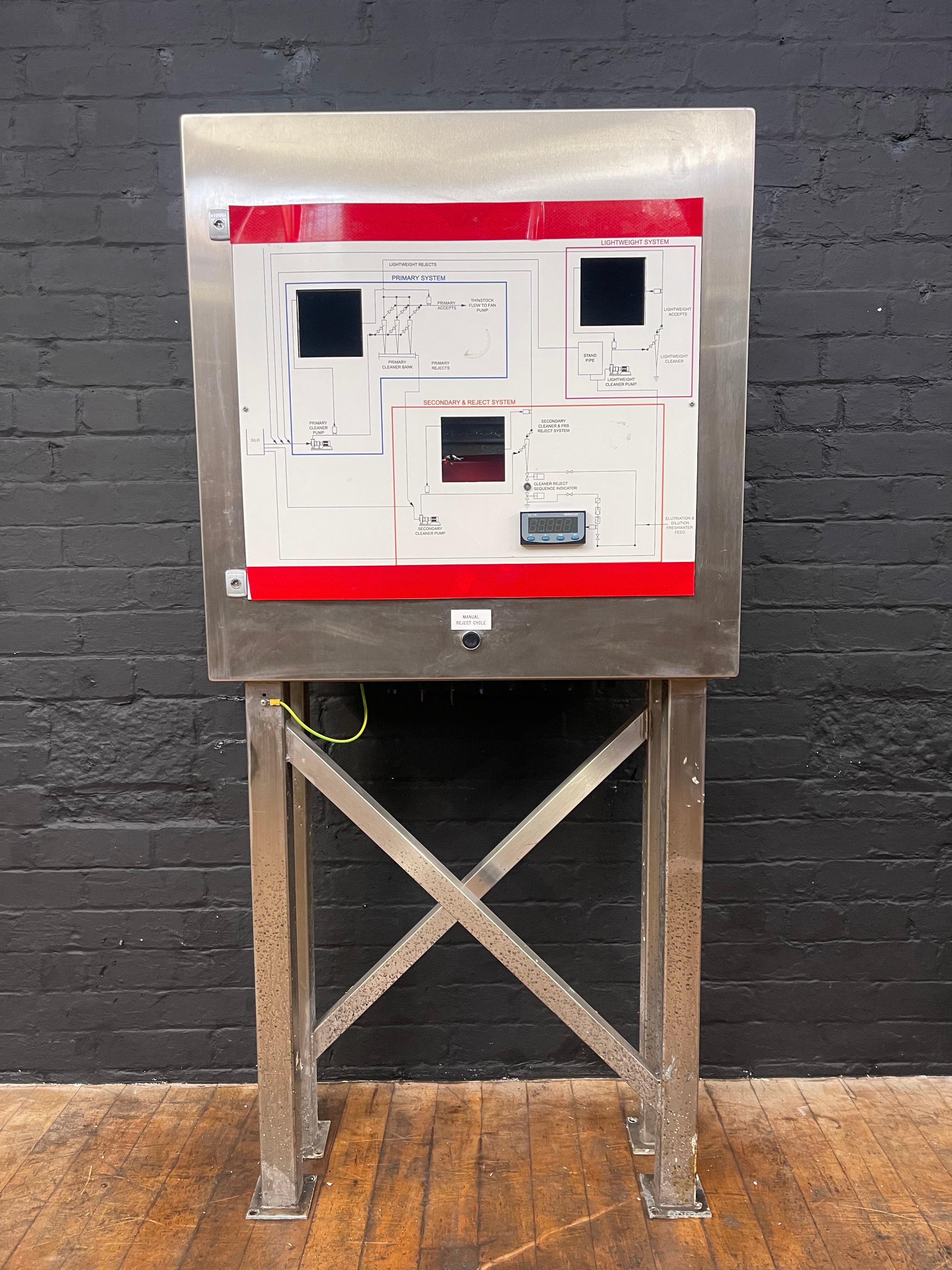 Stainless control panel Industrial powerhouse props prop rental hire vintage tv movie film set dec