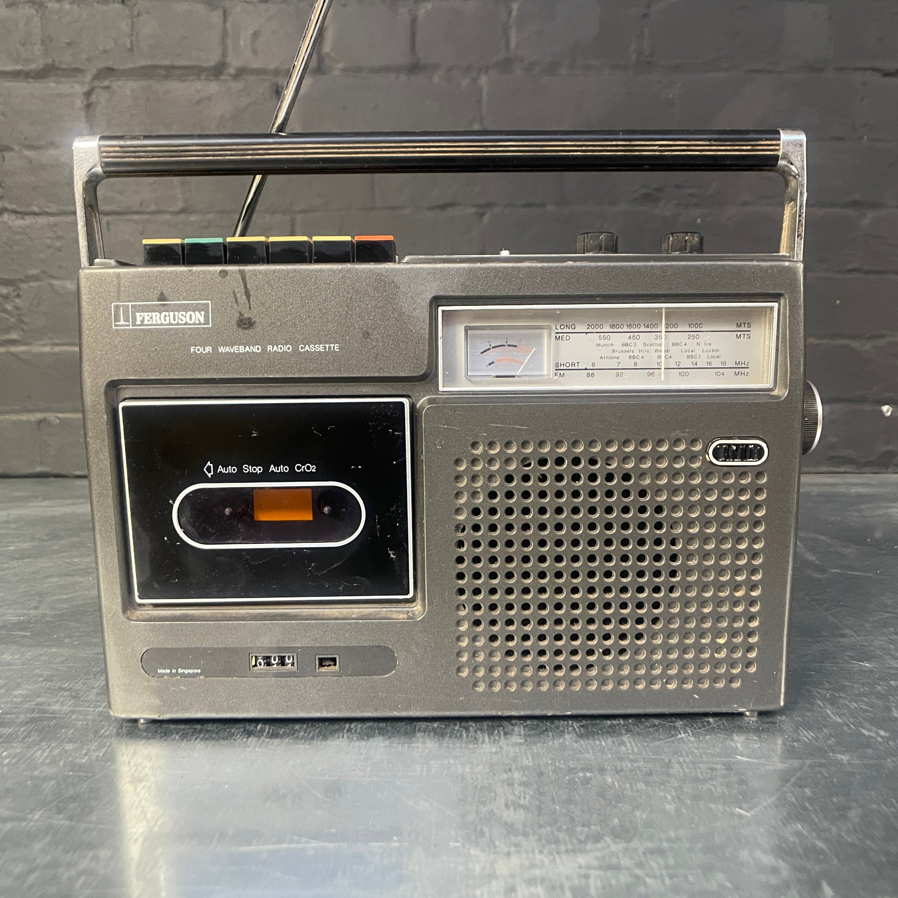 Industrial powerhouse props prop rental hire vintage tv movie film set dec Ferguson radio cassette player