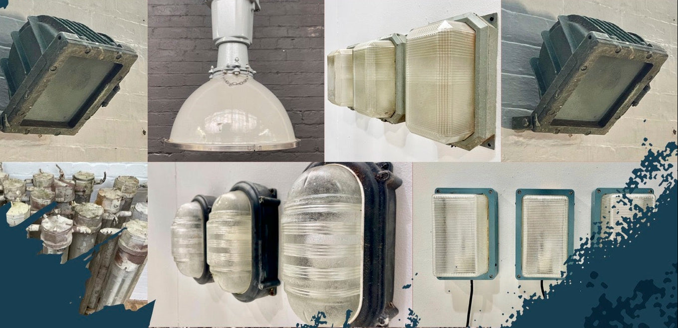 Industrial powerhouse props prop rental hire vintage tv movie film set dec
lighting lights light