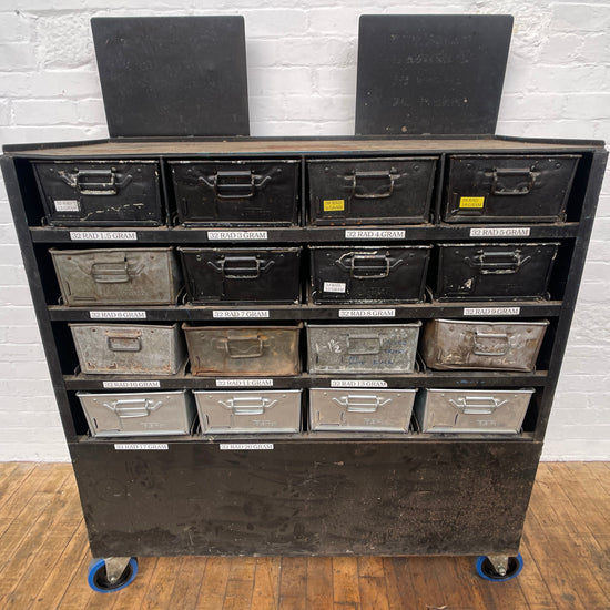 Black tin shelving unit Qty 2