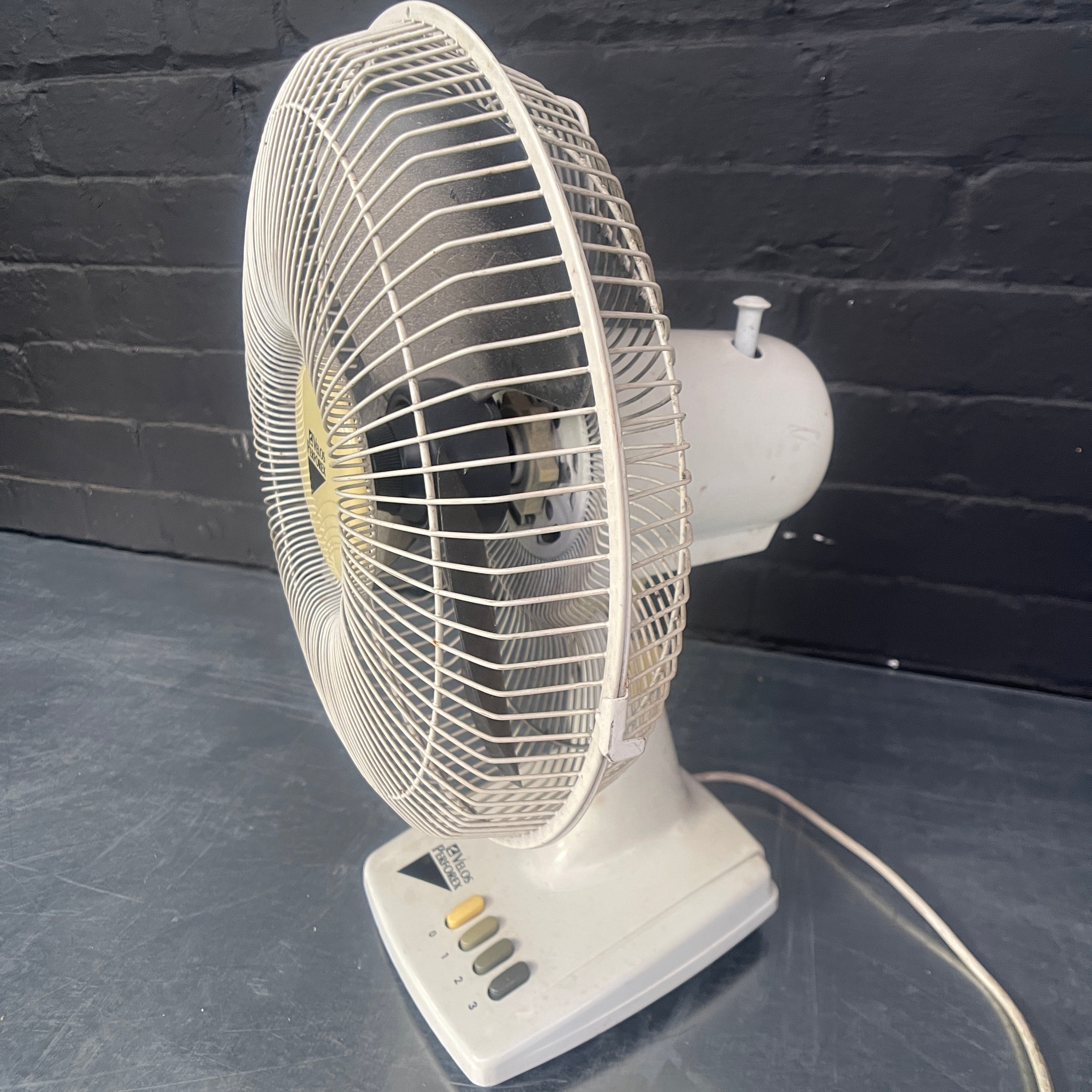 Industrial powerhouse props prop rental hire vintage tv movie film set dec desk fan white