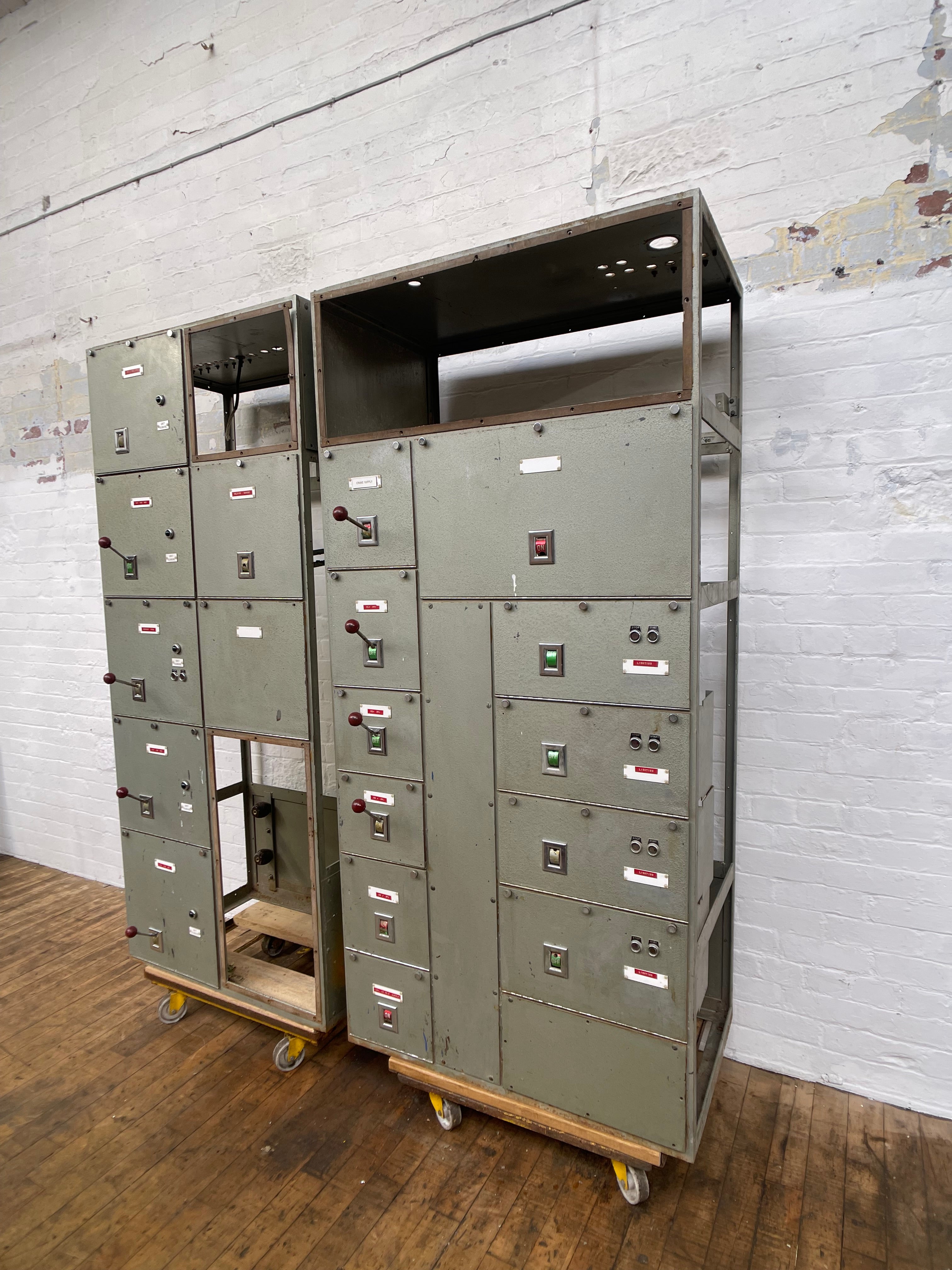 Industrial powerhouse props prop rental hire vintage tv movie film set dec factory switchgear electrical buttons