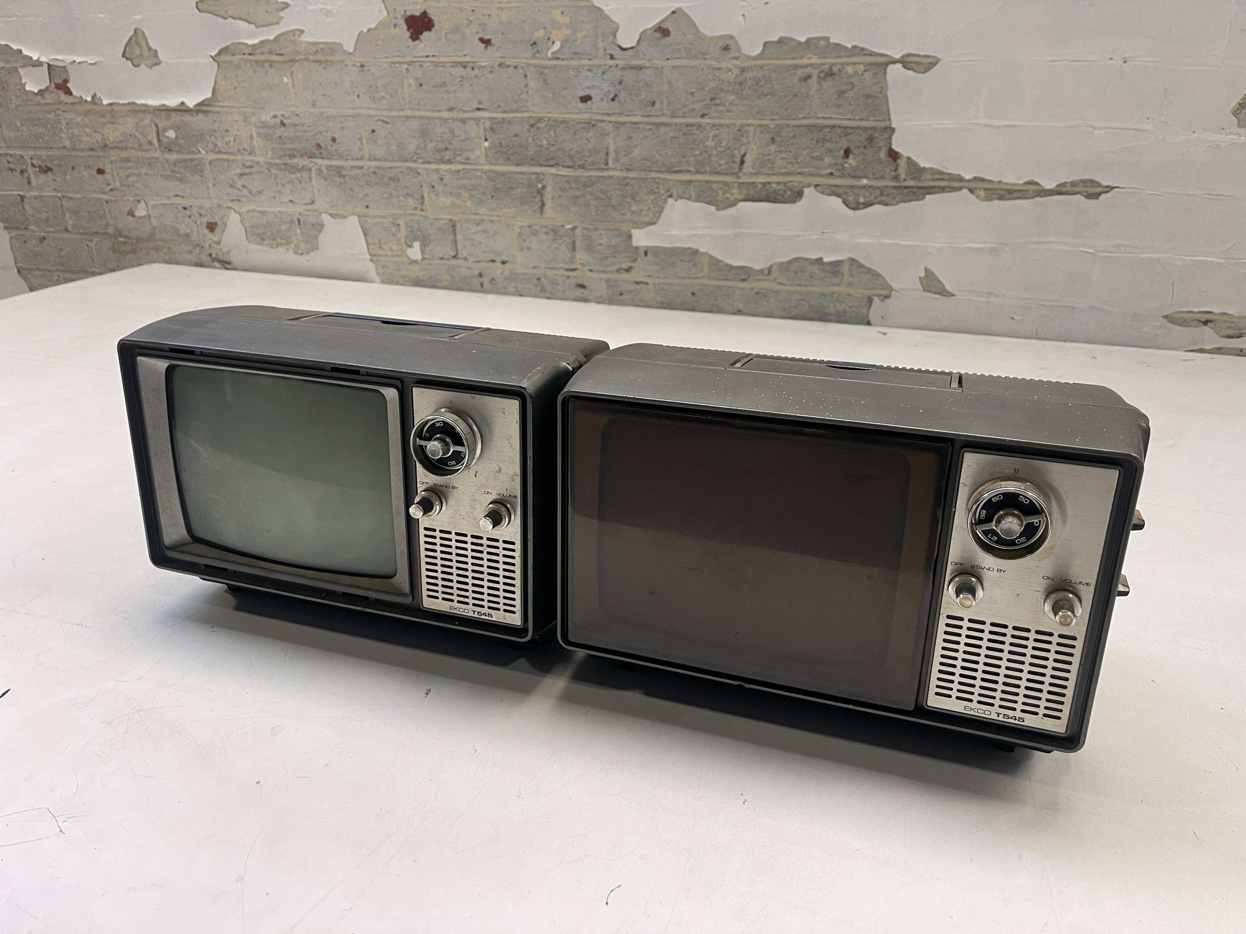 Industrial powerhouse props prop rental hire vintage tv movie film set dec portable tv television EKCO 1