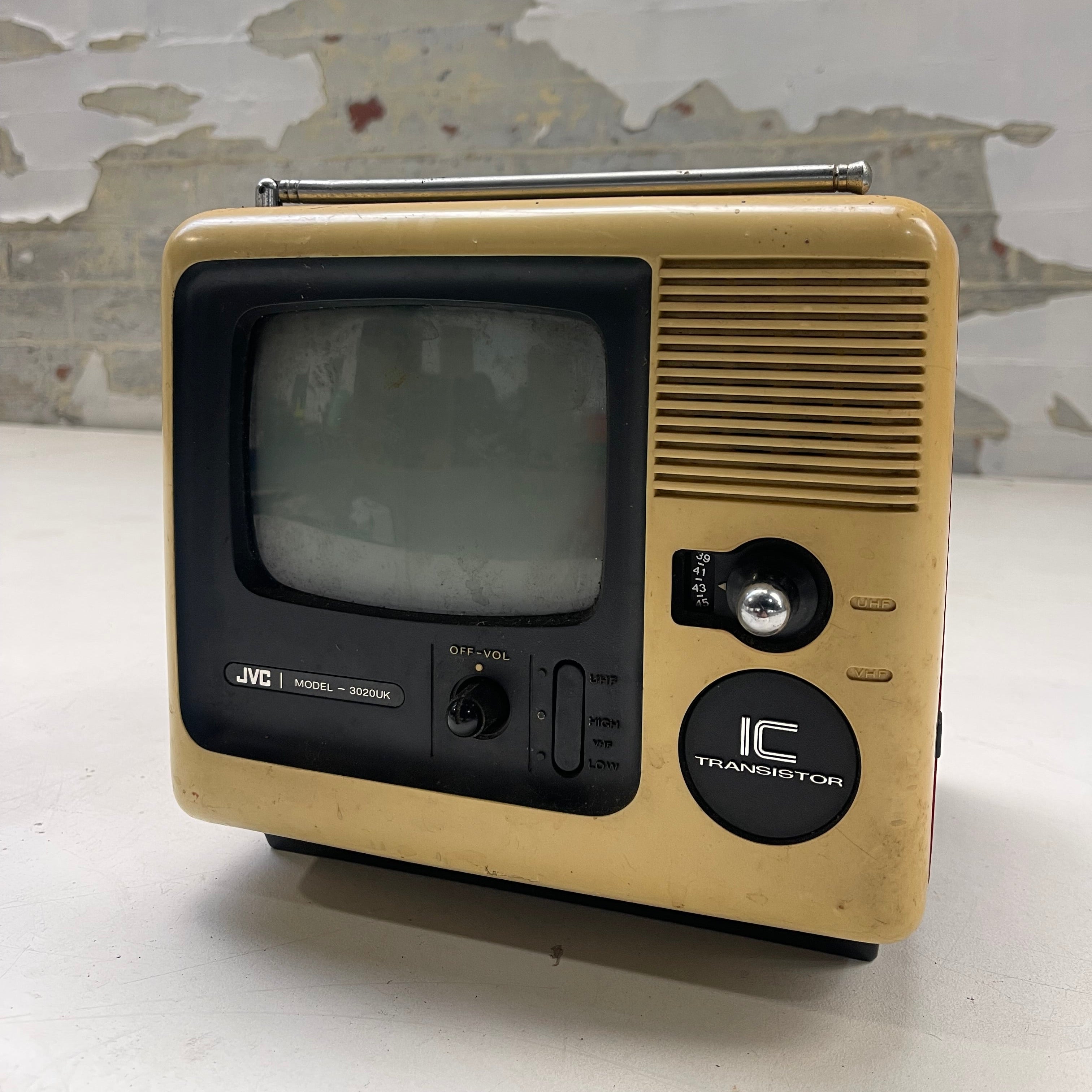 Industrial powerhouse props prop rental hire vintage tv movie film set dec portable tv television JVC