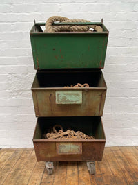 Powerhouse Props industrial green tote bins tins tubs crates rental hire