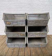 Powerhouse props industrial galvanised tins tote bins boxes trays rental hire