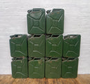 Powerhouse props industrial green NATO gerry can fuel container holders rental hire