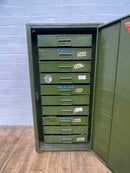 Powerhouse props industrial green tool workshop cabinet drawers rental hire 1