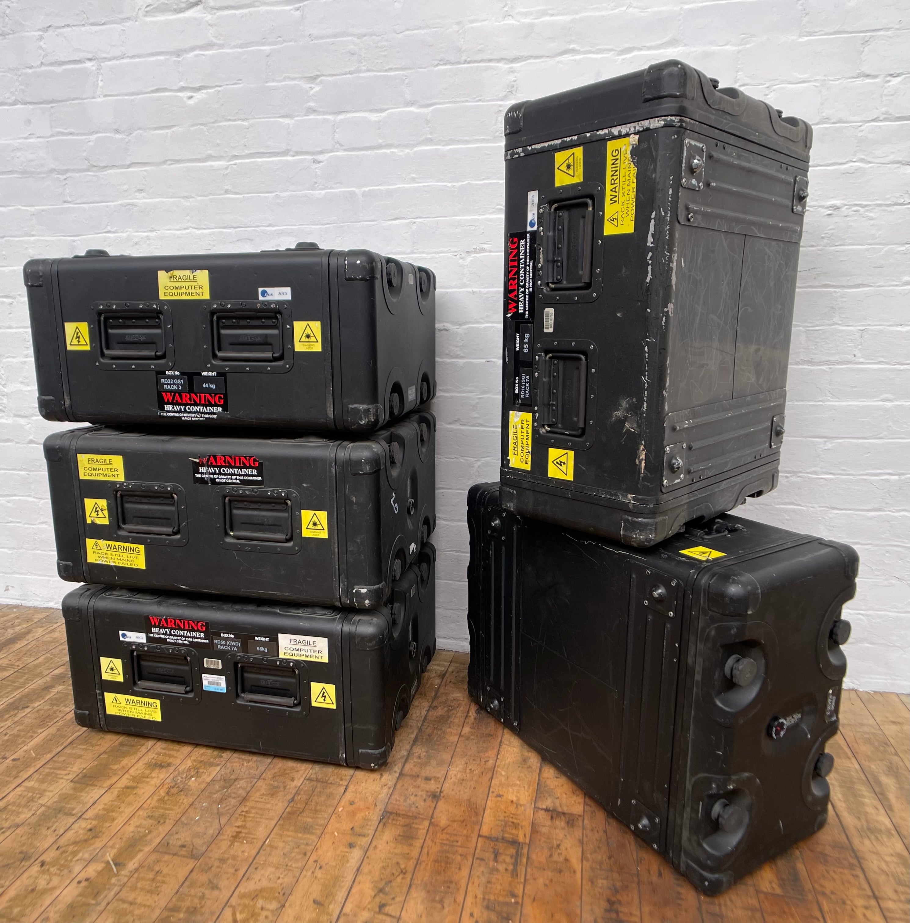 Powerhouse props industrial heavy duty black flightcases boxes large rental hire 1