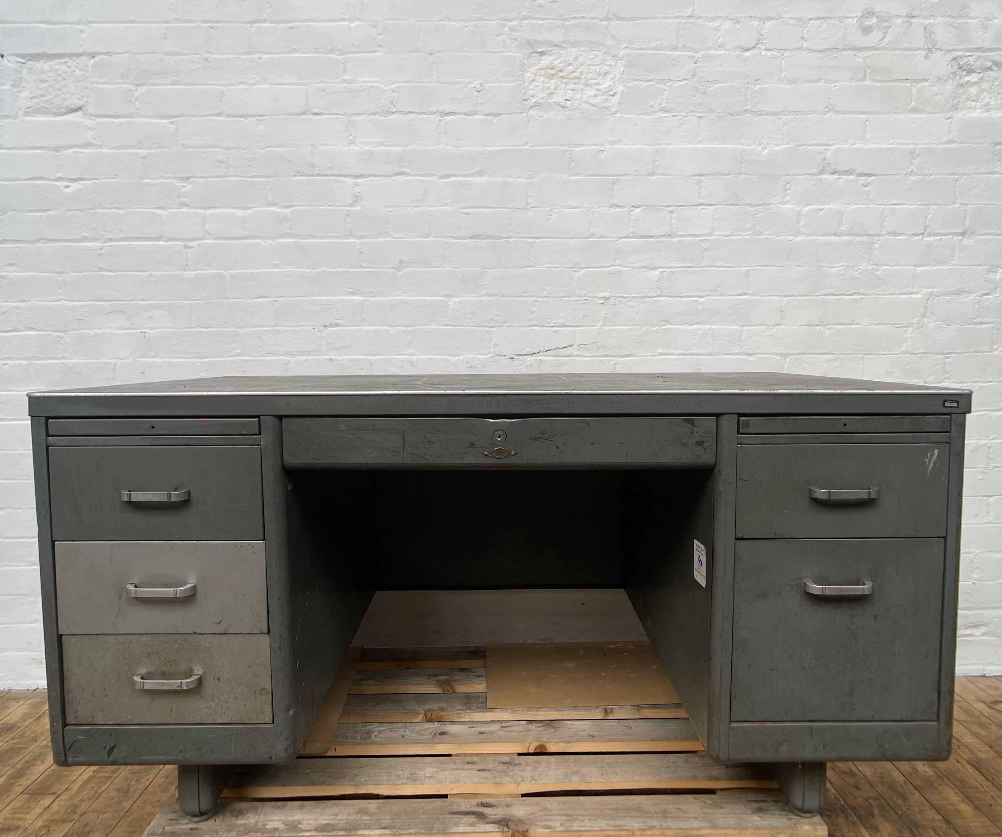 Powerhouse props industrial tanker constructors desk workstation steel metal table hire movie rental