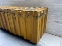 Powerhouse props vintage industrial prop ammo case crate box large yellow lid container rental hire film