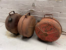 Powerhouse props vintage industrial prop fuel can oil drum metal round canister fuel rental hire movie film