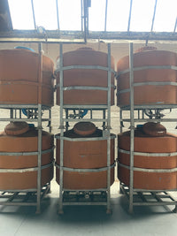 Powerhouse props vintage industrial silos rust rusty large container storage barrel stackable rental hire movie