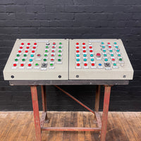 Powerhouse props vintage industrial switchgear button electrical console control panel rental hire movie