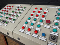 Powerhouse props vintage industrial switchgear button electrical console control panel rental hire movie panels